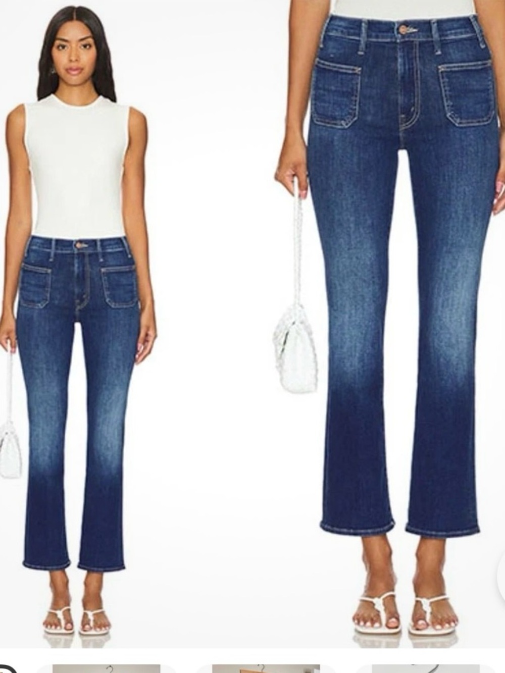 Mother NEW The patch Pocket Insider Flood Jeans - On Your Left Cropped size 28